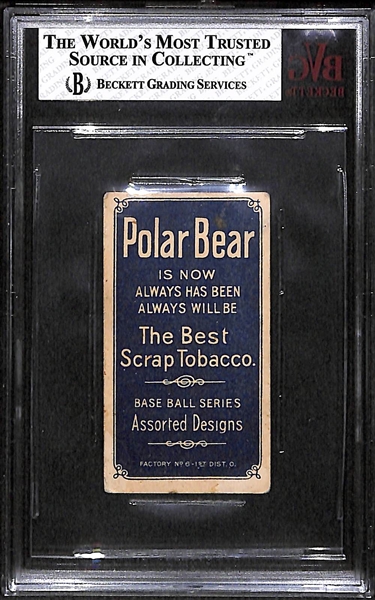 1909-11 T206 Bill O'Hara - St. Louis - Polar Bear Back - BVG 2 - Factory No 6